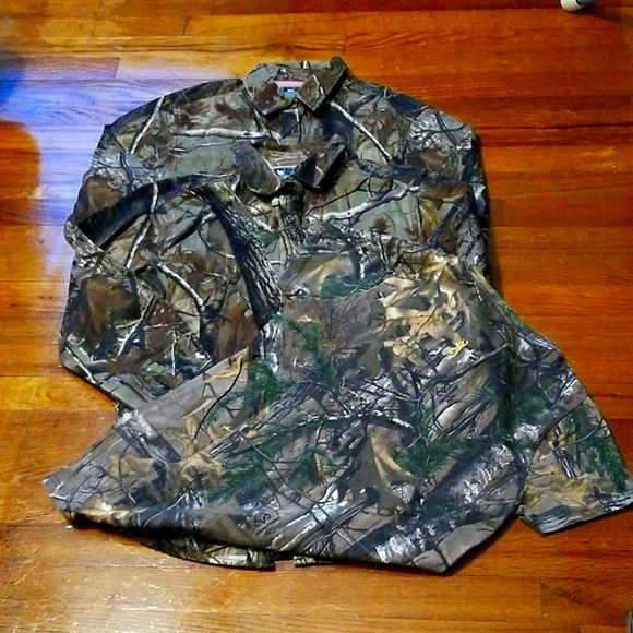 Two Camouflage Shirts Long Sleeve Button Down - Picture 6 of 7